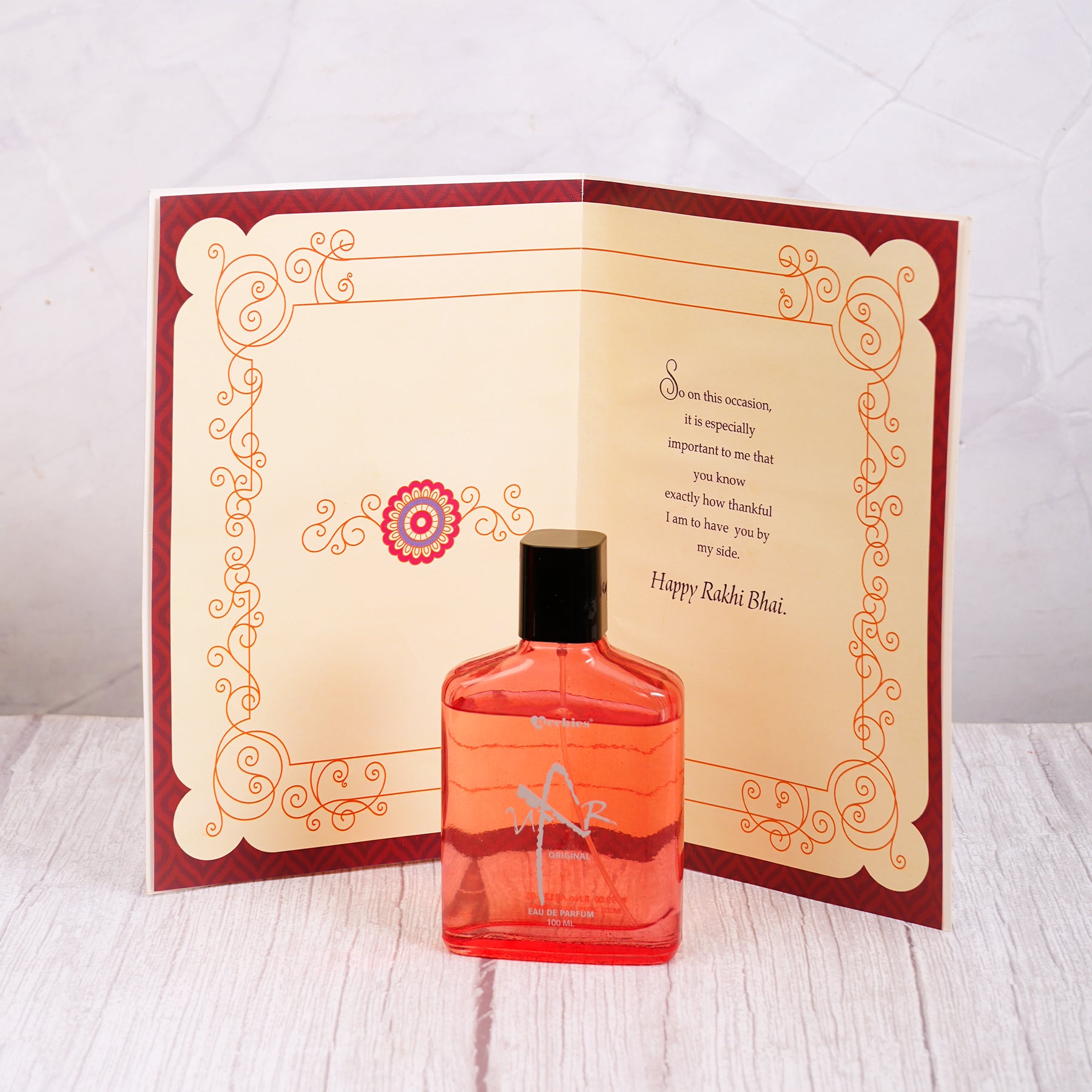 Uxr Perfume with Rakhi Greeting Card