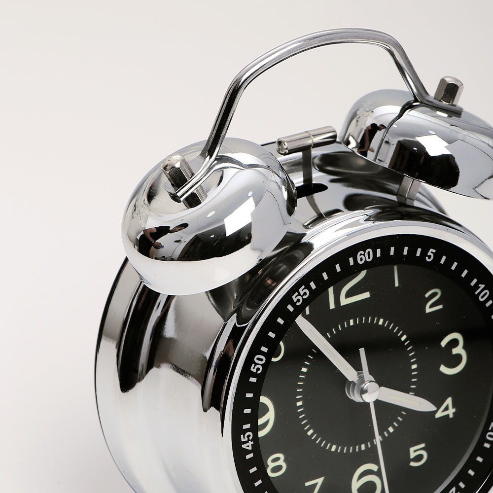 Black and Silver Twin Bell Alarm Clock