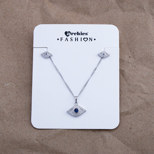 Protective Gaze Pendant with Earring Set