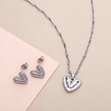 Doodle Heart Pendant with Earring Set