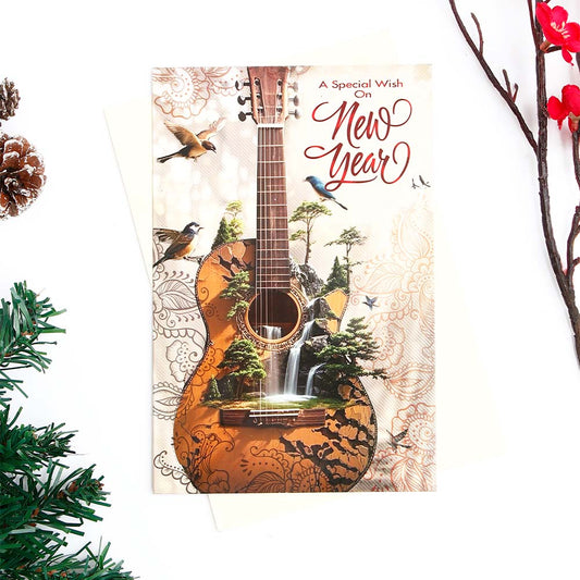 Wonderful New Year Greeting Card with Envelope