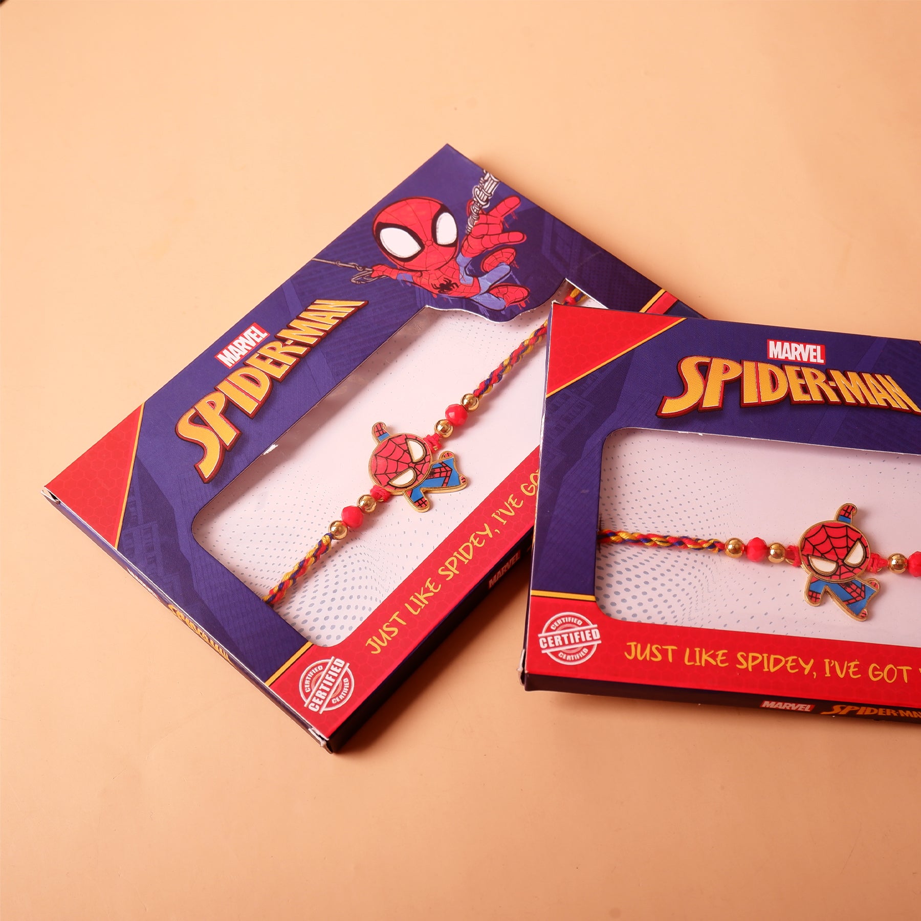 Spiderman Avengers Metal Rakhi with Hersheys Kisses Hazelnut n Cookies