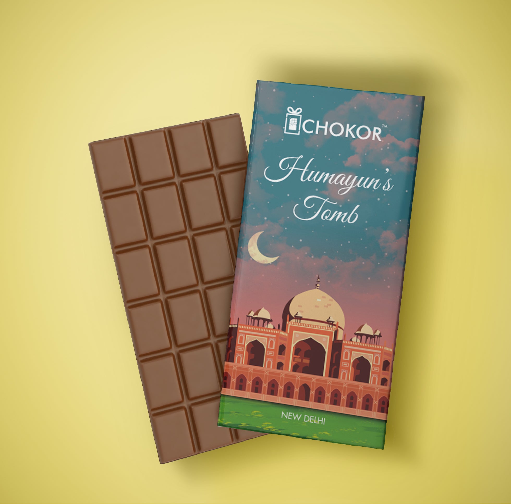 CHOKOR Humayun's Tomb - Coffee Flavoured Almond Chocolate Bar
