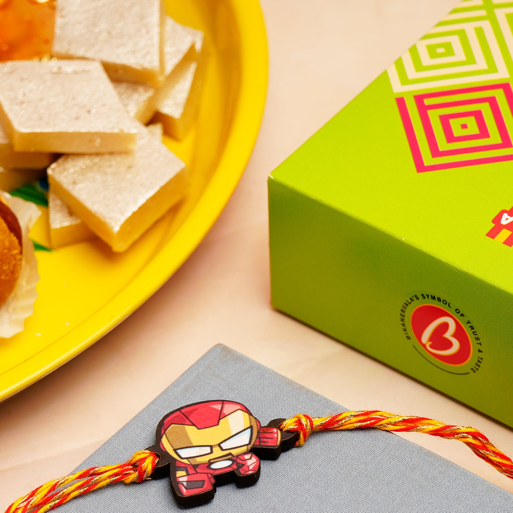 Iron Man Rakhi with Kaju Barfi