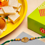 Designer Rakhi with Kaju Barfi