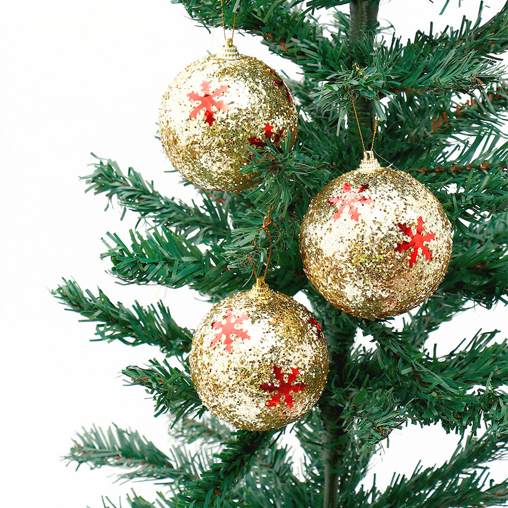 Glittery Christmas Golden Balls