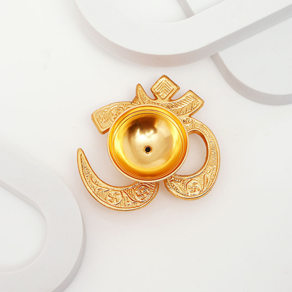 Golden Om Akhand Jyoti Diya