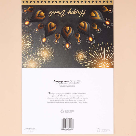 Pack Of 10 Bright Diwali Seasons Greeting Card