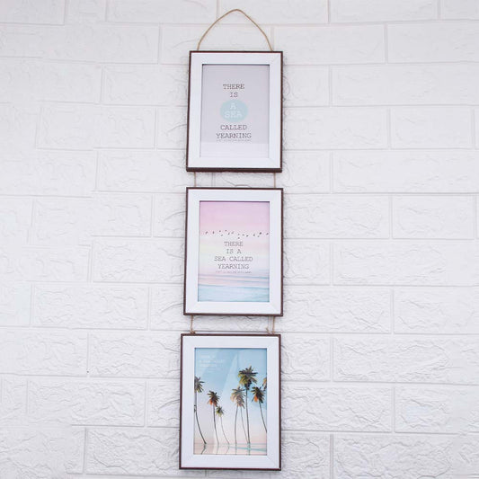 Sea Of Yearning Triple Space Hanging Frame