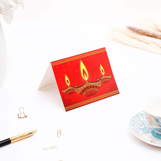 Diwali Wishes Seasons Greeting Card Pack Of 10