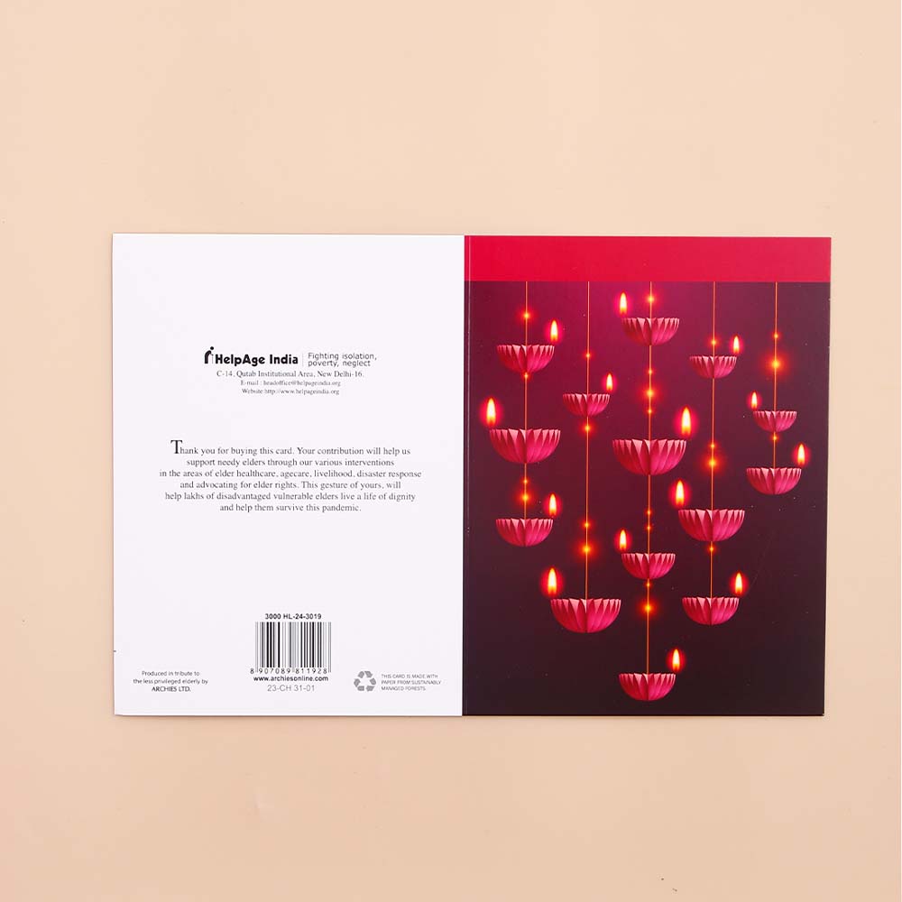 Graceful Diwali Seasons Greeting Card Pack Of 10