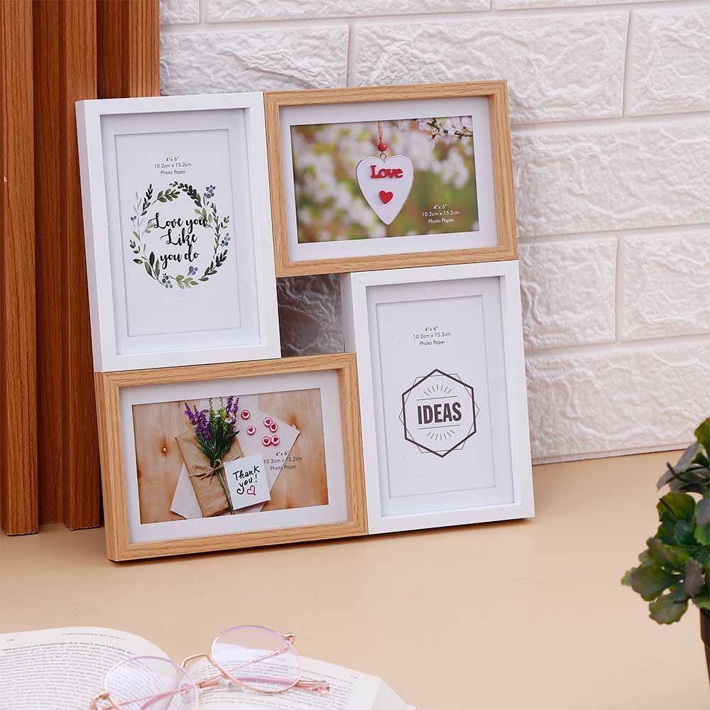 Ivory Brown Multi-Space Photo Frame
