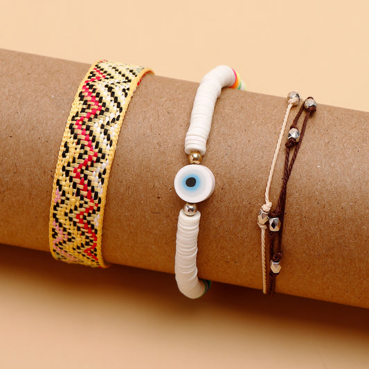 Knitted Yellow Multi Layer Bracelet Set