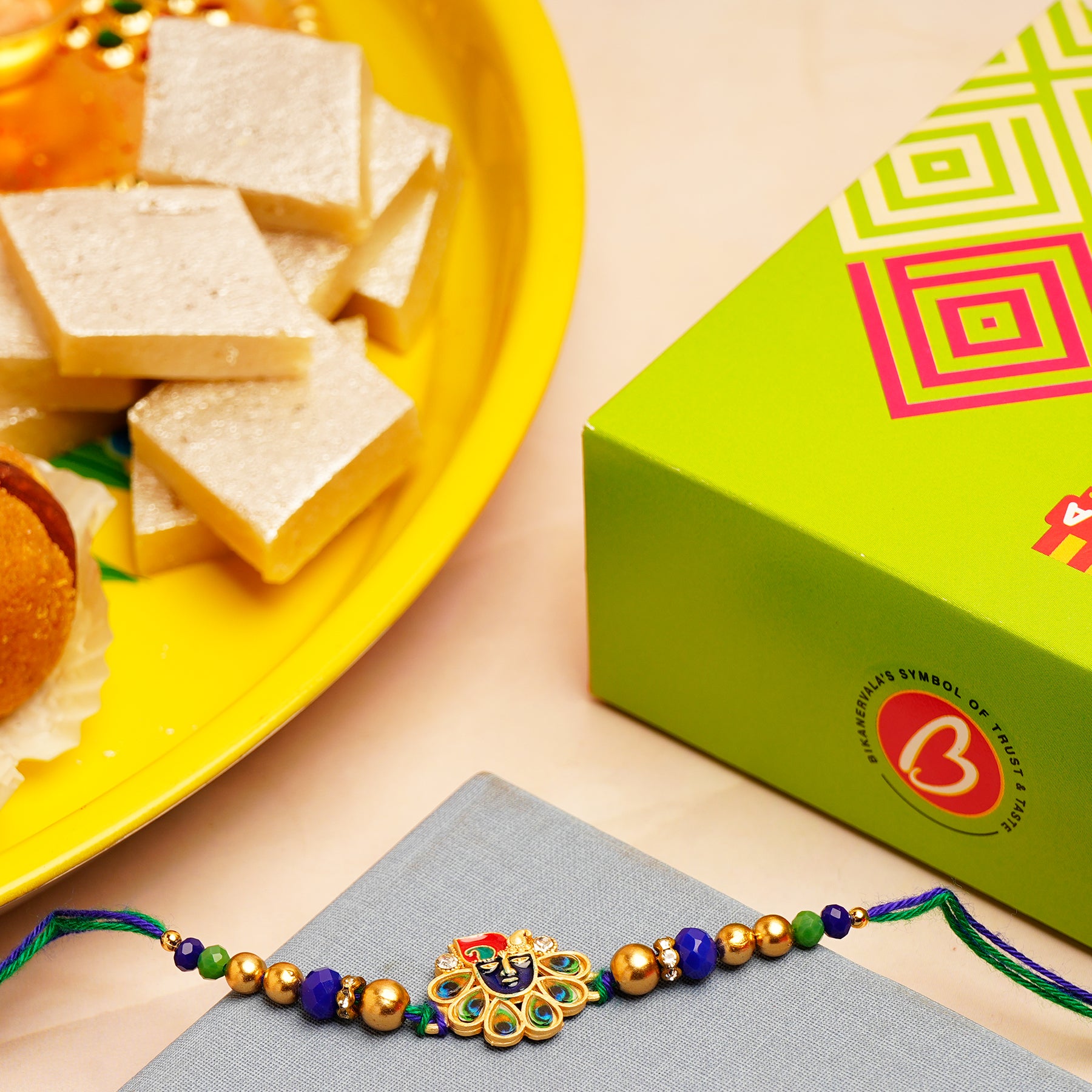 Kanha Rakhi with Kaju Barfi