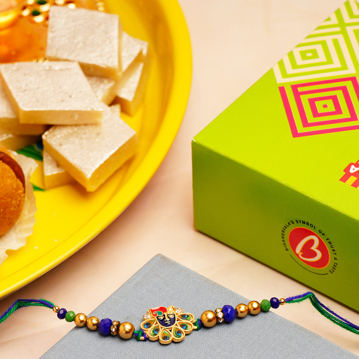 Kanha Rakhi with Kaju Barfi