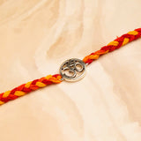 Shree OM Silver Rakhi with Hersheys Kisses Dark n Almonds Chocolate 100 GM