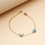 Evil Eye Butterfly Golden Bracelet