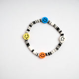 White Loop Smiley Bead Friendship Bracelet
