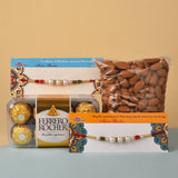 Set of 2 Pearl Rakhi with Almonds & Ferrero Rocher