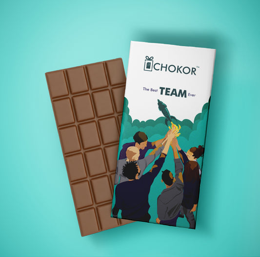 CHOKOR Best Team Ever- Coffee Flavoured Almond Chocolate Bar