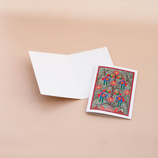 Pack Of 10 Birds on Branches Seasons Greeting Card