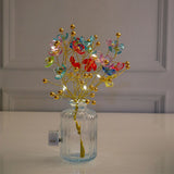 Colourful Blossoms in Crystal Vase