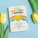 Smiley Rainbow Teachers' Day Personalised Greeting Card