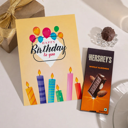 Warm Wishes Birthday Personalised Greeting Card with Chocolate
