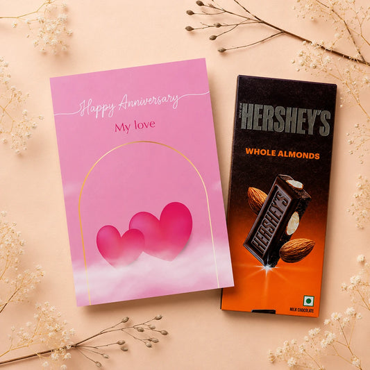 My Love Anniversary Personalised Card with Chocolate