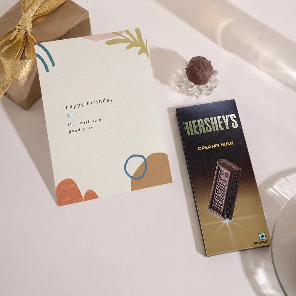 Beautiful Birthday Personalised Greeting Card with Chocolate Bar