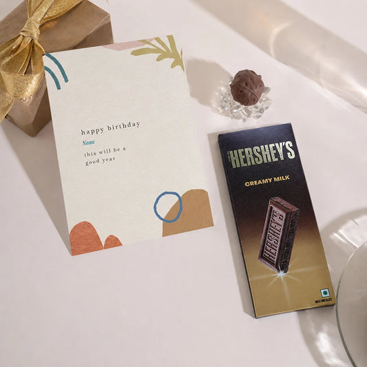 Beautiful Birthday Personalised Greeting Card with Chocolate Bar