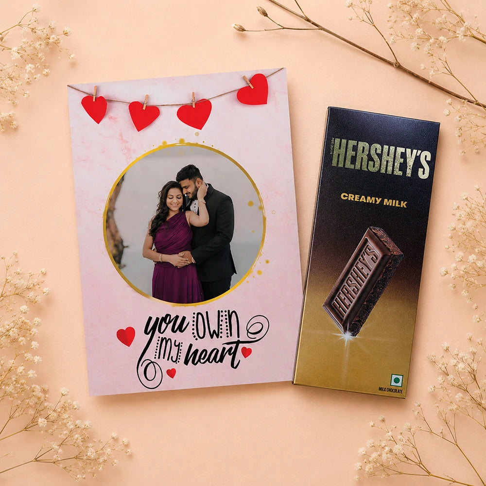 Romantic Anniversary Personalised Card with Chocolate Bar