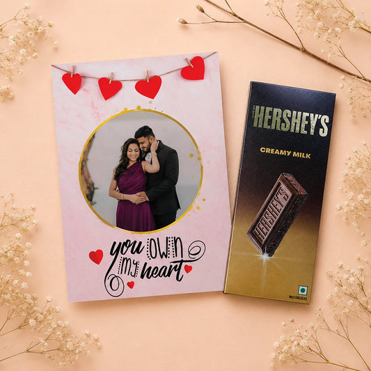 Romantic Anniversary Personalised Card with Chocolate Bar