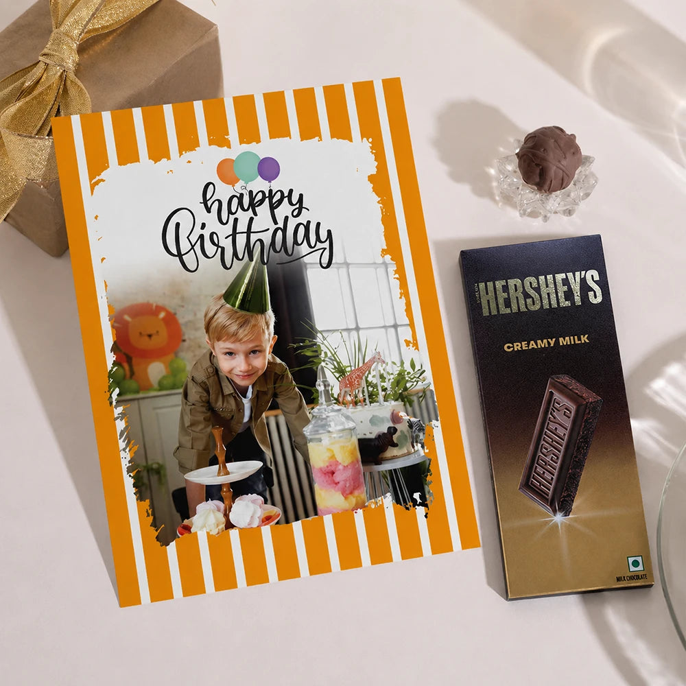 Wishing You Birthday Personalised Greeting Card with Chocolate Bar