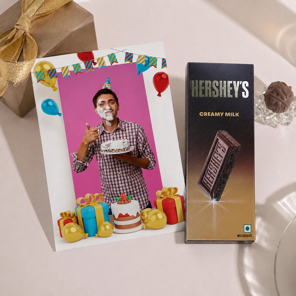 Joyful Birthday Personalised Greeting Card with Chocolate Bar