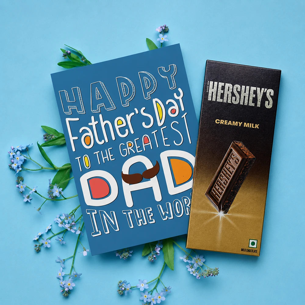 Beautiful Father's Day Personalised Greeting Card with Chocolate Bar