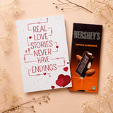 Love Story Anniversary Personalised Card with Chocolate