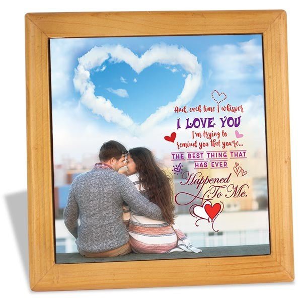 Heart Cloud Personalized Wooden Tile