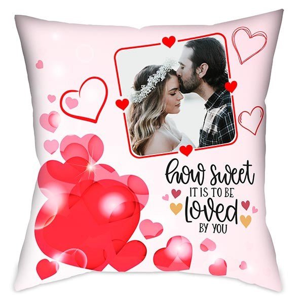 Heart Print Personalized Cushion