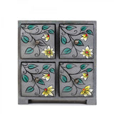 Grey Wooden 4 Drawer Box
