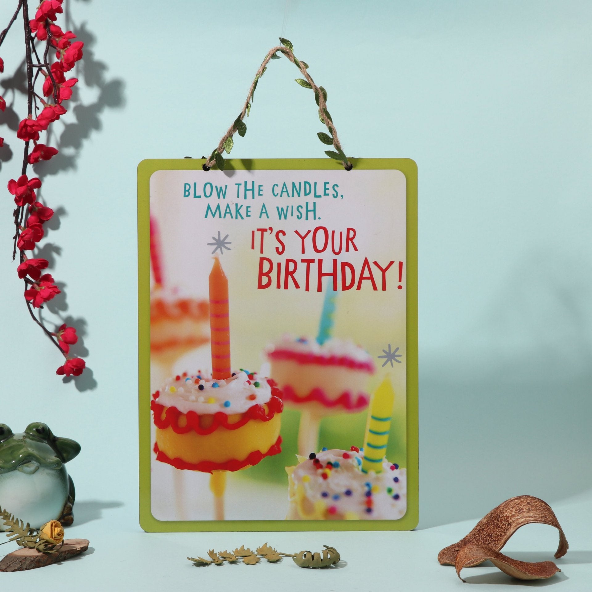 Green Birthday Greeting Hanging Card