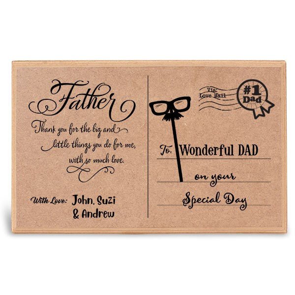 To Wonderful Dad Wooden Plaque