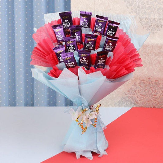 Bouquet Of 10 Dairy Milk Chocolates (13Gms Each)