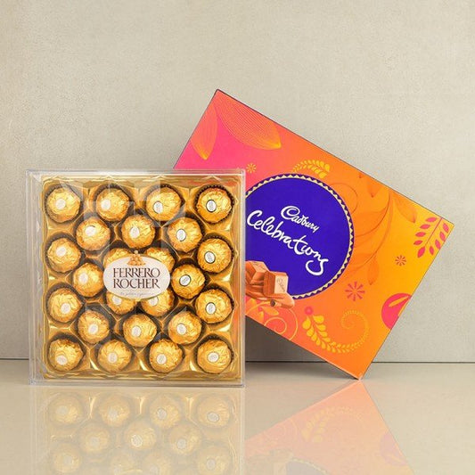 One Cadbury Celebration (125.2 Gm) - Ferrero Rocher Chocolate (24 Pcs)