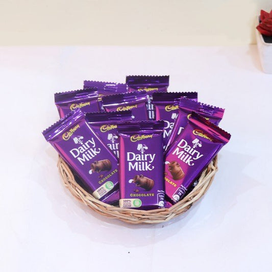 10 Dairy Milk Chocolate Basket Arrangement (13.2Gm)