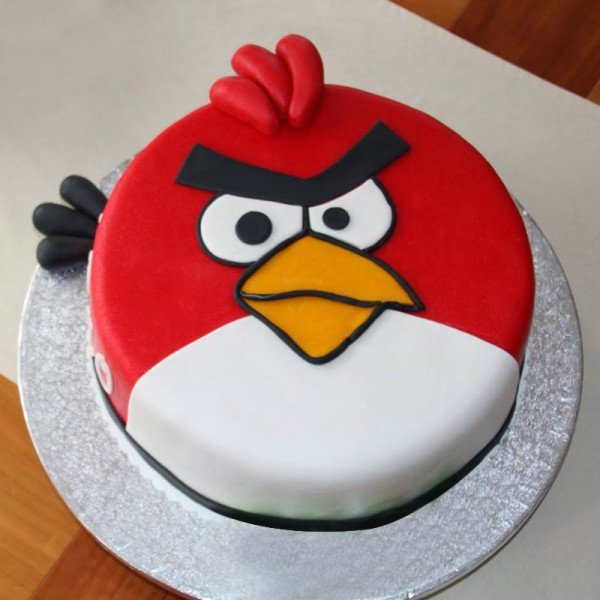 1 Kg Angry Bird Theme Chocolate Fondant Cake