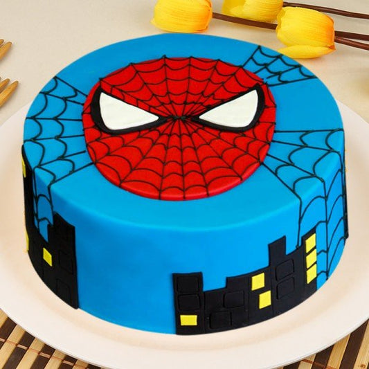 1 Kg Spiderman Theme Chocolate Fondant Cake