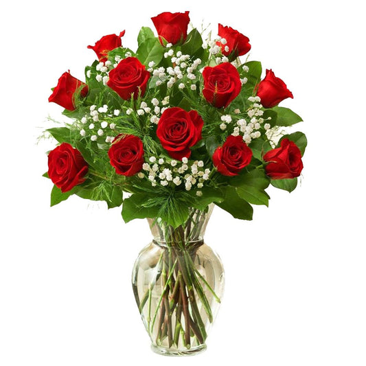 Red Rose With Glass Bowl