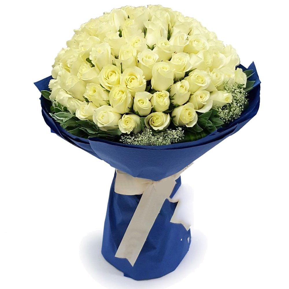 75 White Roses 75Pcs White Rose Bunch For You