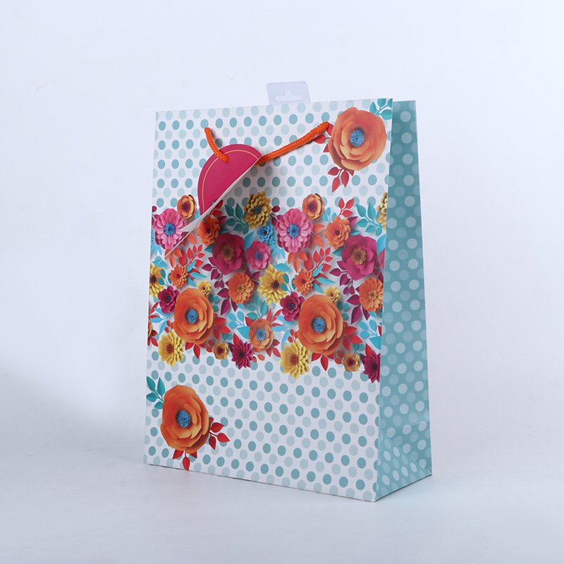 Flowers and Dots Printed Paper Bag Pack of 3
